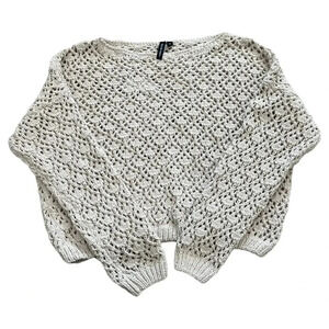 moon & madison Cream Crochet Sweater